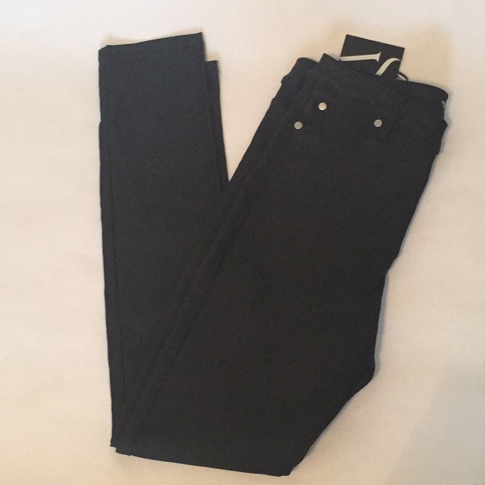 🆕 Vera Wang black waxed denim skinny jeans - Picture 1 of 5